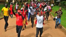 Government-sponsored students protest delayed allowances